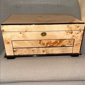 Bey-Berk 3-level Wooden Jewelry Box with Lock